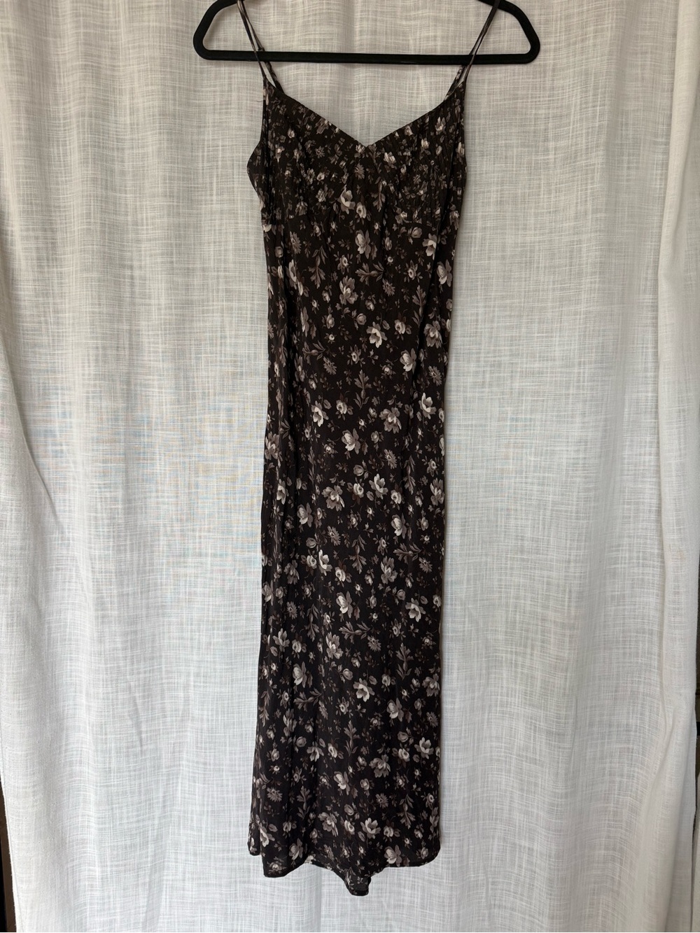 GAP Brown Floral Midi Slip Dress